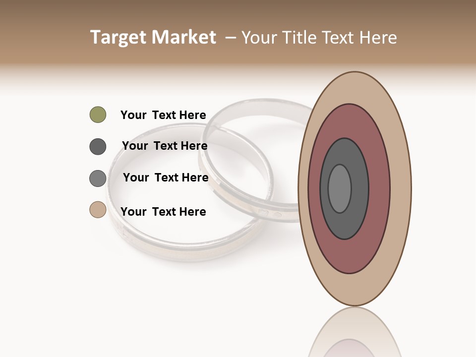 Two Silver Wedding Rings On A White Background PowerPoint Template