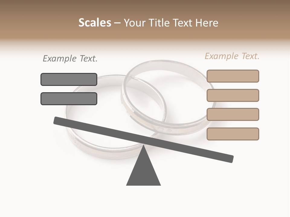 Two Silver Wedding Rings On A White Background PowerPoint Template