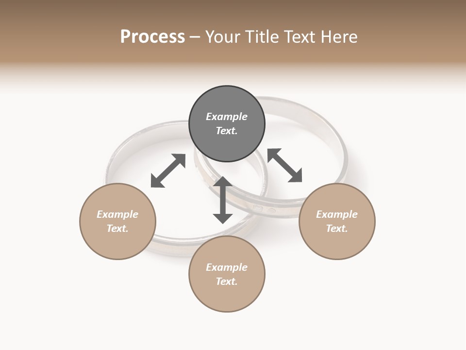 Two Silver Wedding Rings On A White Background PowerPoint Template