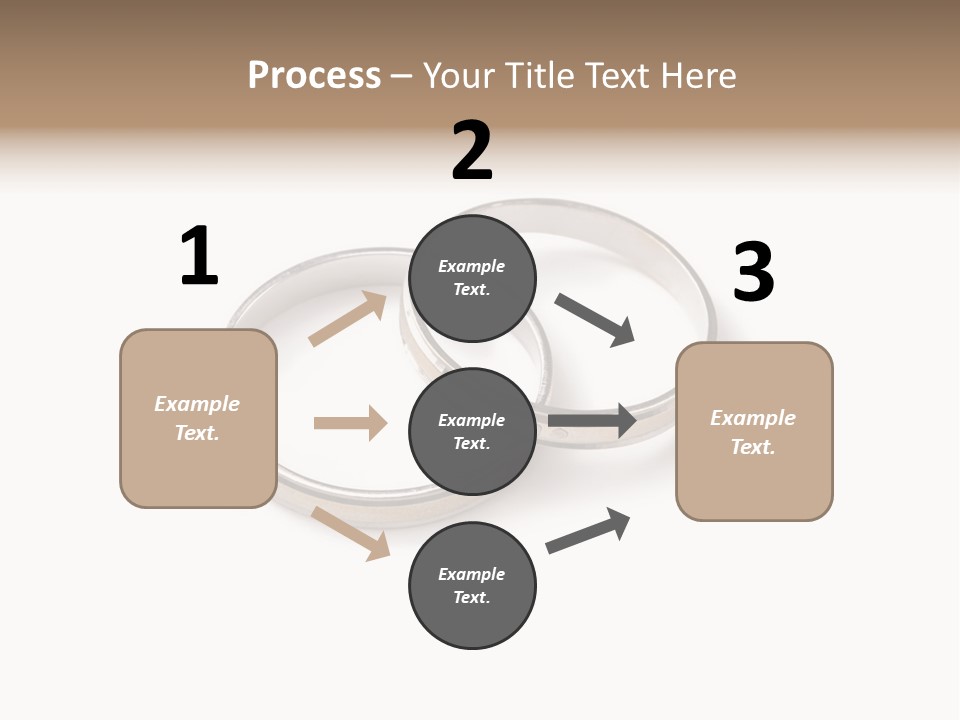 Two Silver Wedding Rings On A White Background PowerPoint Template