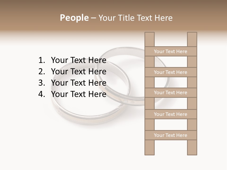 Two Silver Wedding Rings On A White Background PowerPoint Template