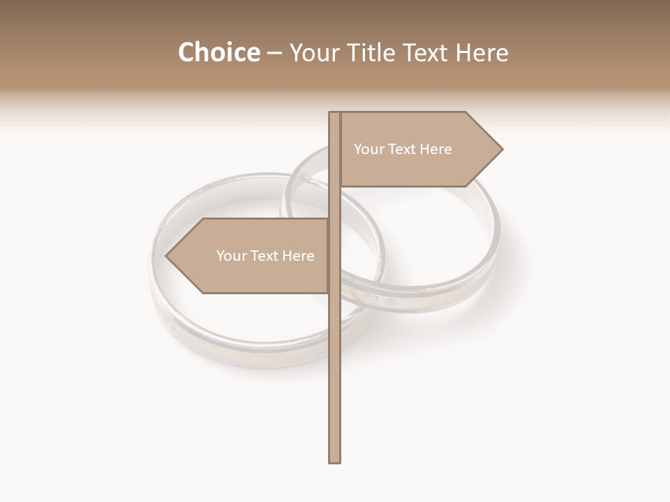 Two Silver Wedding Rings On A White Background PowerPoint Template