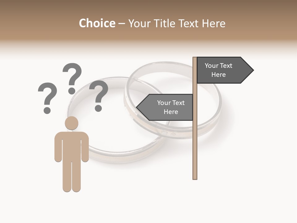 Two Silver Wedding Rings On A White Background PowerPoint Template