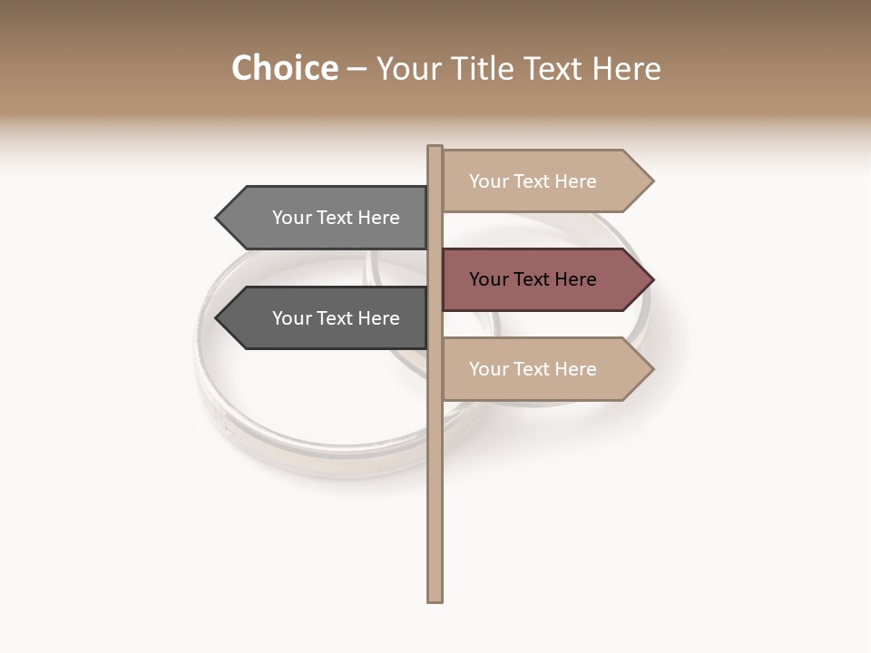 Two Silver Wedding Rings On A White Background PowerPoint Template