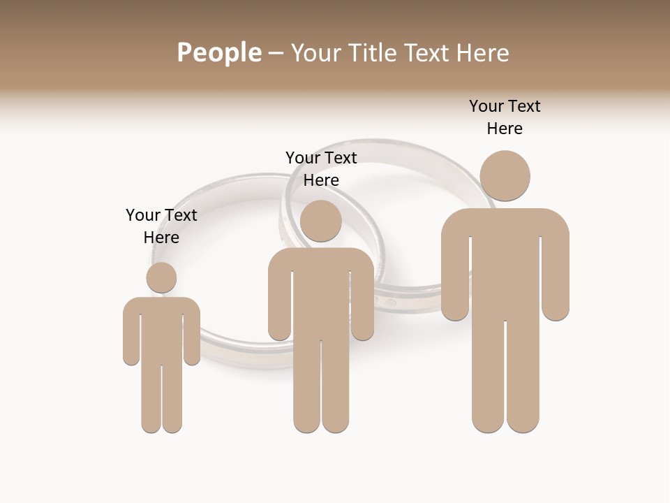 Two Silver Wedding Rings On A White Background PowerPoint Template