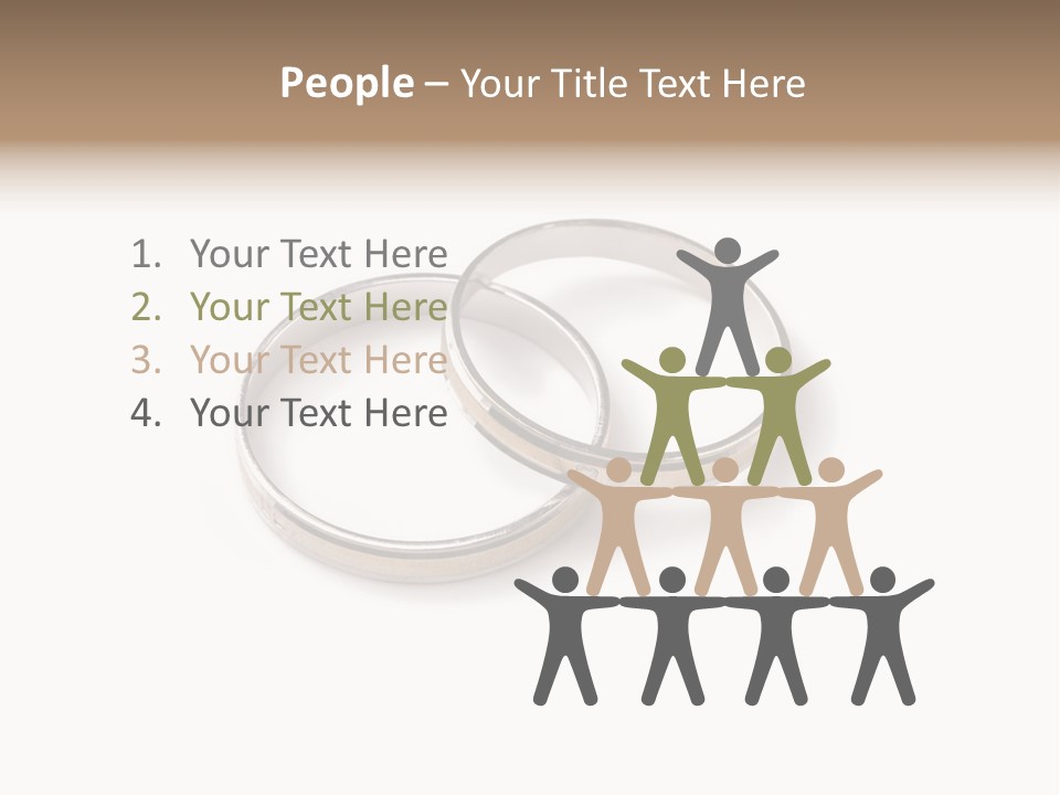 Two Silver Wedding Rings On A White Background PowerPoint Template