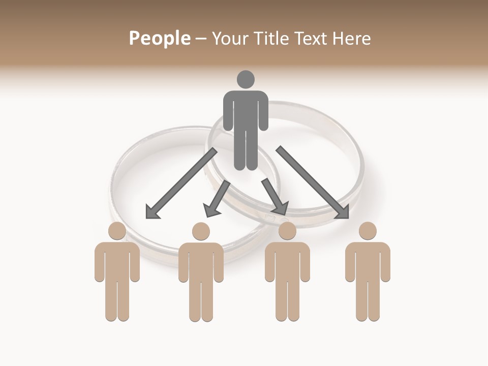 Two Silver Wedding Rings On A White Background PowerPoint Template