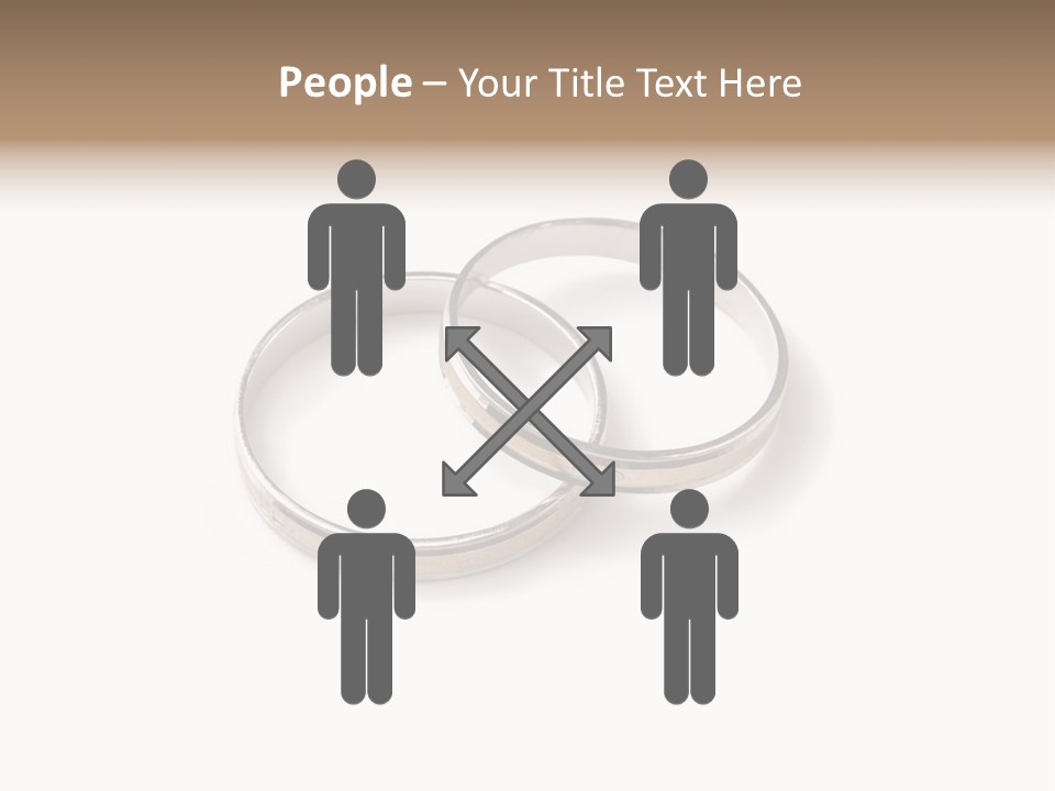 Two Silver Wedding Rings On A White Background PowerPoint Template