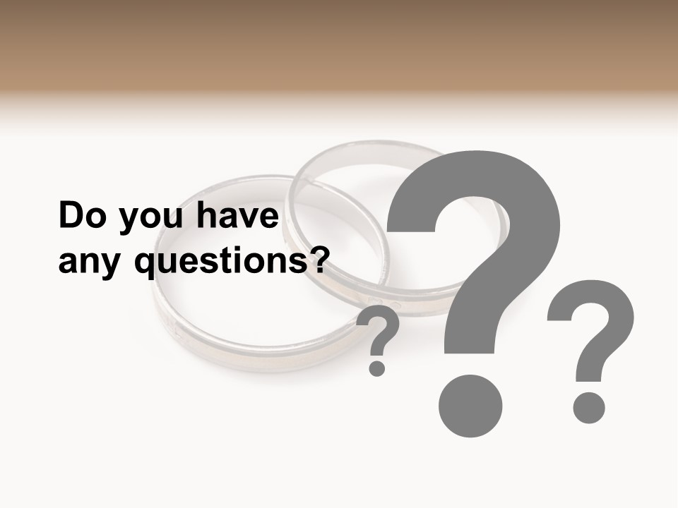 Two Silver Wedding Rings On A White Background PowerPoint Template