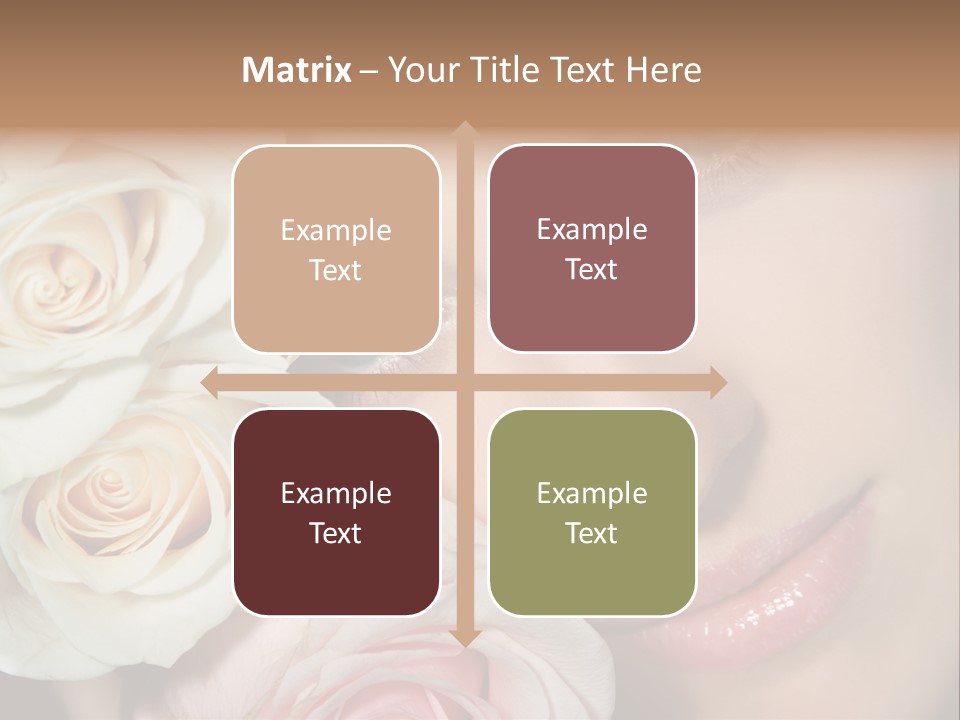 A Woman With Blue Eyes Holding A White Rose PowerPoint Template