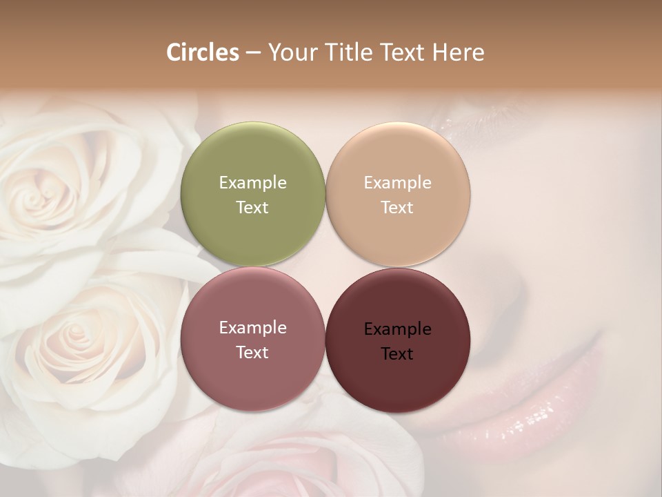 A Woman With Blue Eyes Holding A White Rose PowerPoint Template