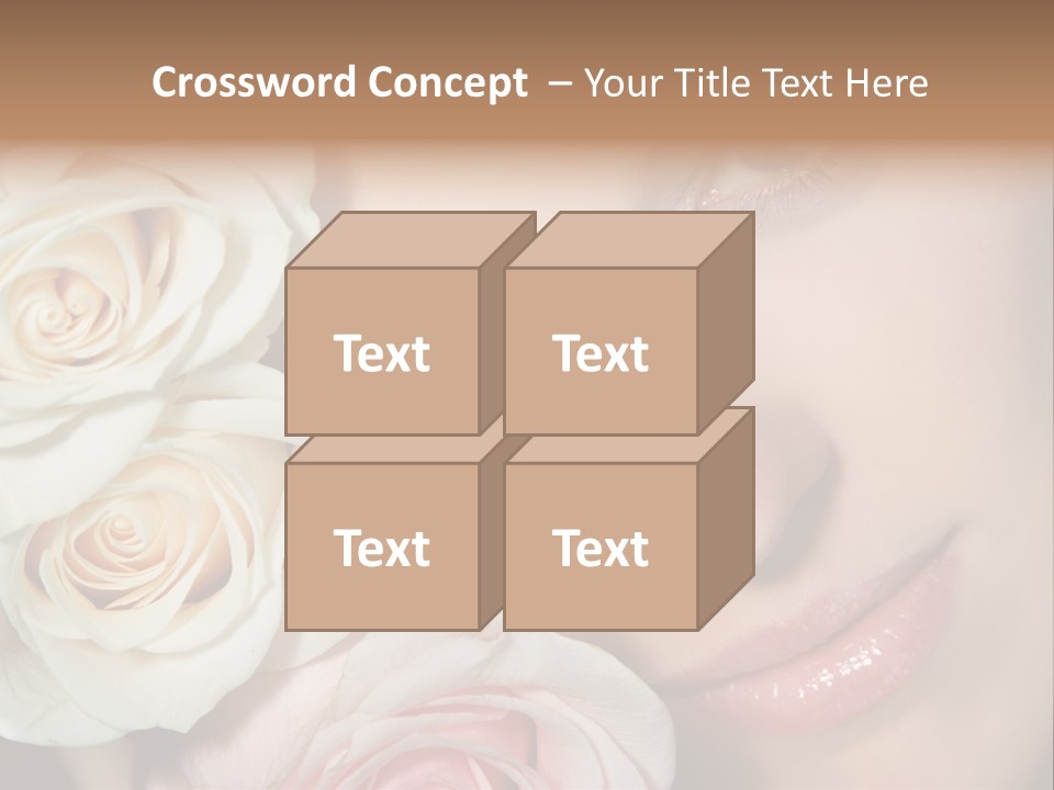 A Woman With Blue Eyes Holding A White Rose PowerPoint Template