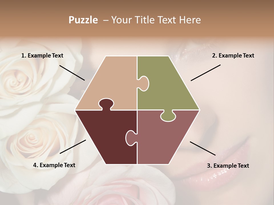 A Woman With Blue Eyes Holding A White Rose PowerPoint Template