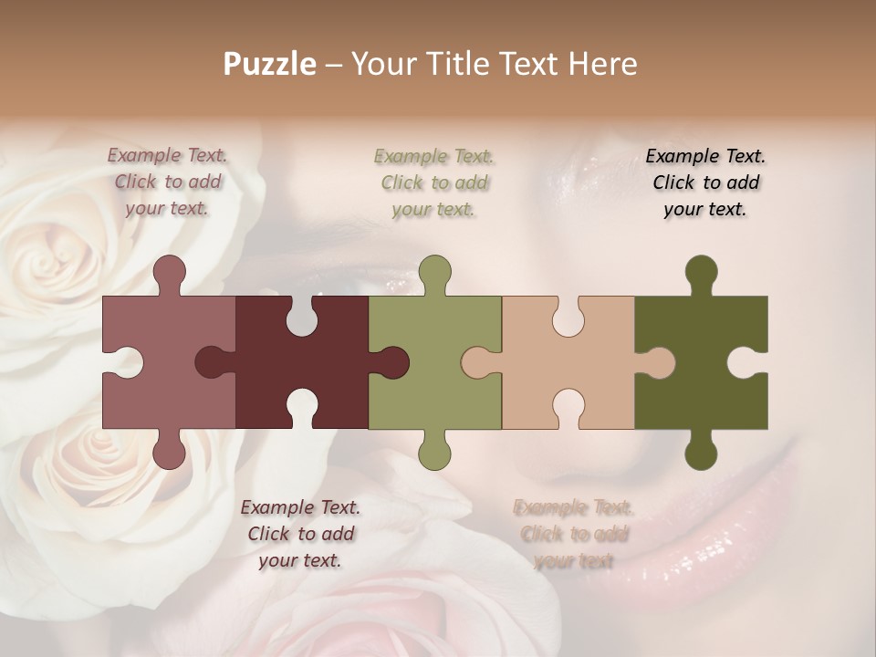 A Woman With Blue Eyes Holding A White Rose PowerPoint Template