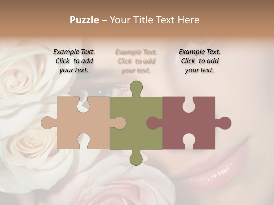 A Woman With Blue Eyes Holding A White Rose PowerPoint Template