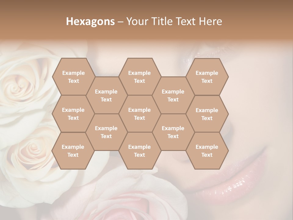 A Woman With Blue Eyes Holding A White Rose PowerPoint Template