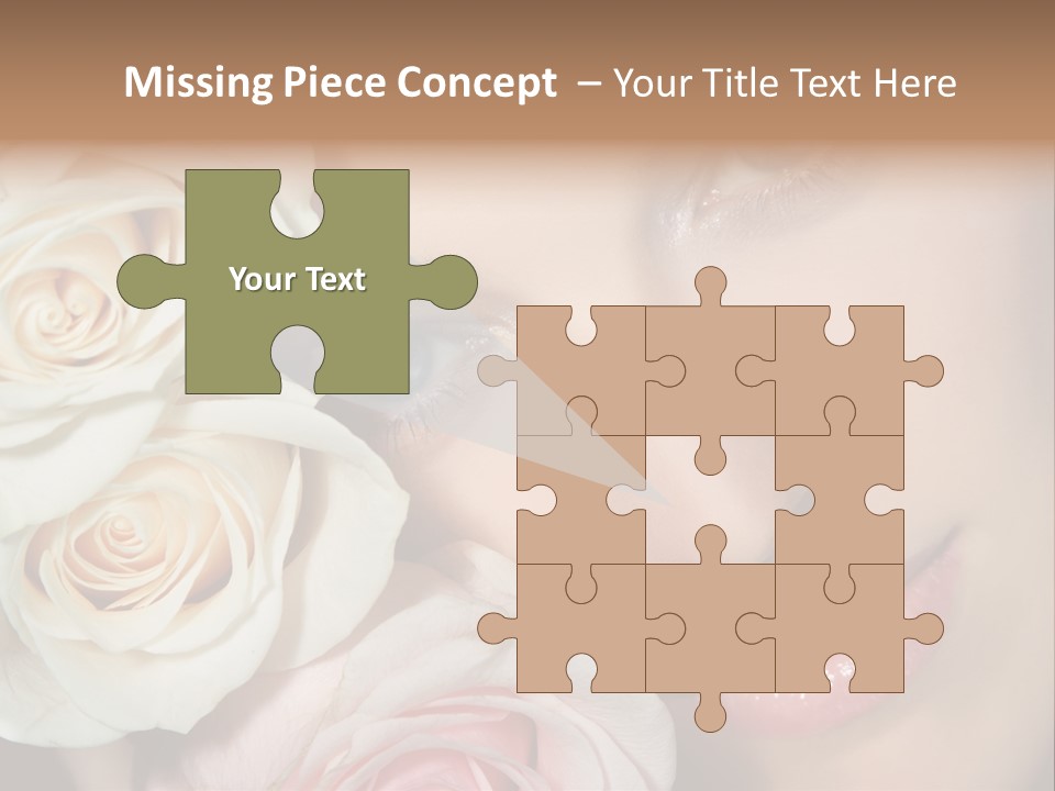 A Woman With Blue Eyes Holding A White Rose PowerPoint Template