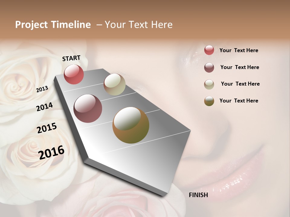 A Woman With Blue Eyes Holding A White Rose PowerPoint Template