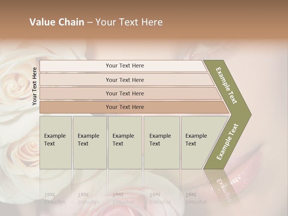 A Woman With Blue Eyes Holding A White Rose PowerPoint Template