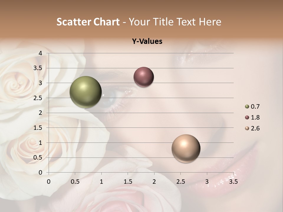 A Woman With Blue Eyes Holding A White Rose PowerPoint Template