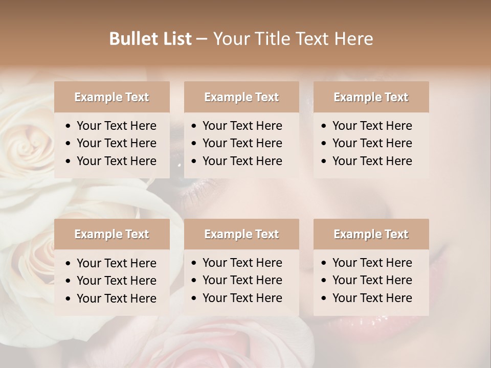 A Woman With Blue Eyes Holding A White Rose PowerPoint Template