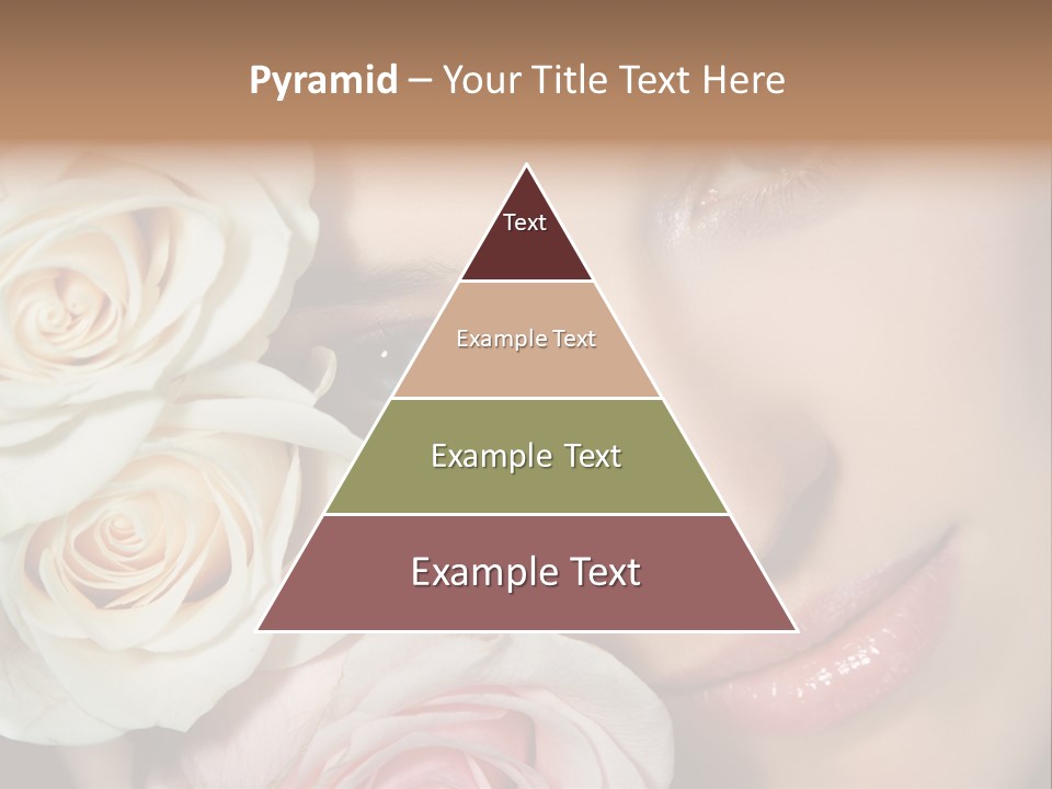 A Woman With Blue Eyes Holding A White Rose PowerPoint Template