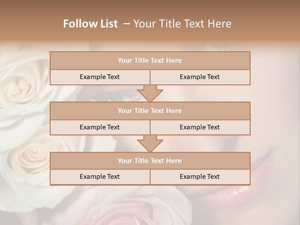A Woman With Blue Eyes Holding A White Rose PowerPoint Template