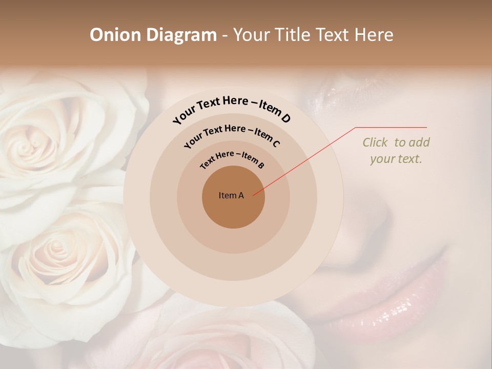 A Woman With Blue Eyes Holding A White Rose PowerPoint Template