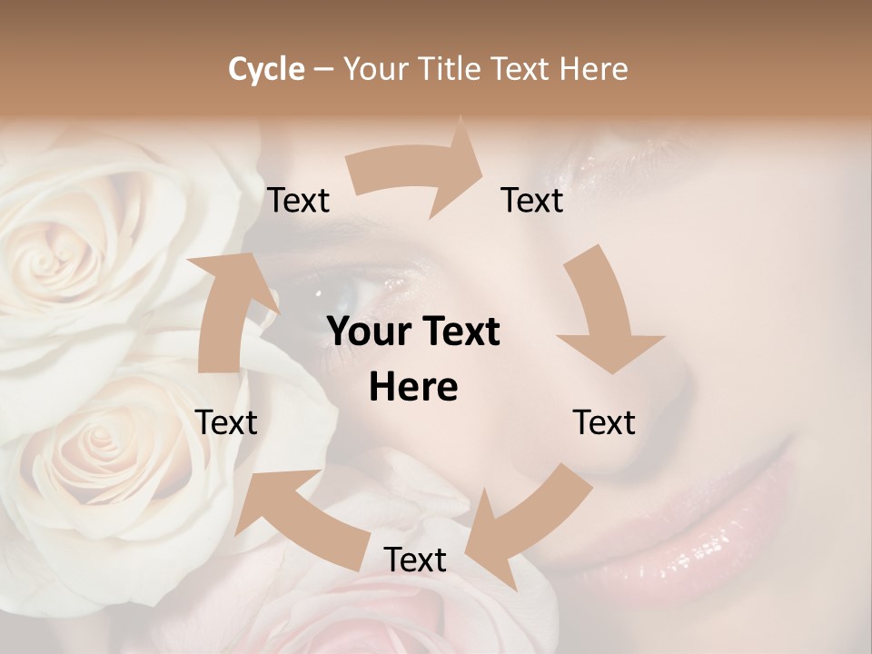 A Woman With Blue Eyes Holding A White Rose PowerPoint Template