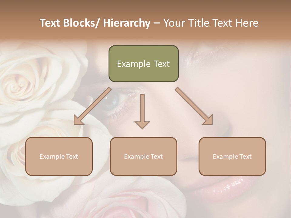 A Woman With Blue Eyes Holding A White Rose PowerPoint Template