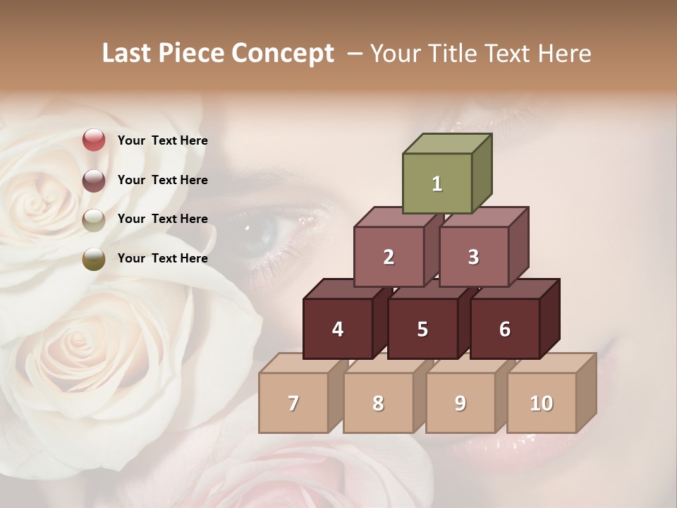 A Woman With Blue Eyes Holding A White Rose PowerPoint Template