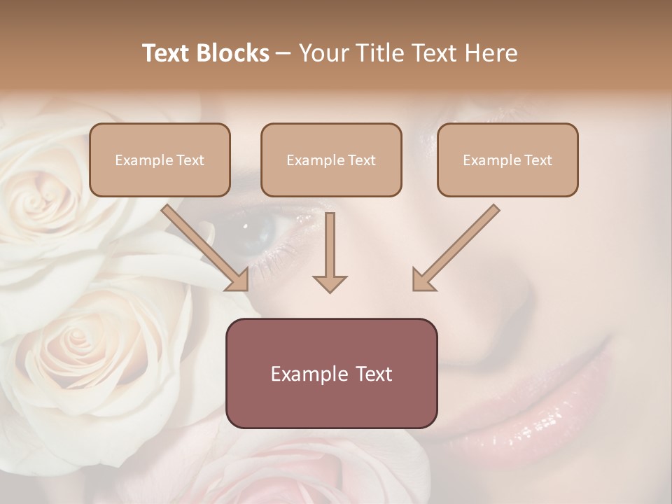 A Woman With Blue Eyes Holding A White Rose PowerPoint Template