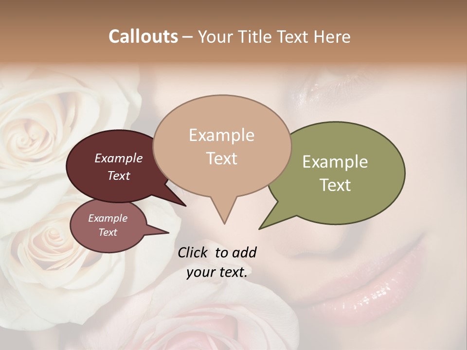 A Woman With Blue Eyes Holding A White Rose PowerPoint Template