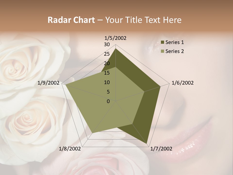 A Woman With Blue Eyes Holding A White Rose PowerPoint Template