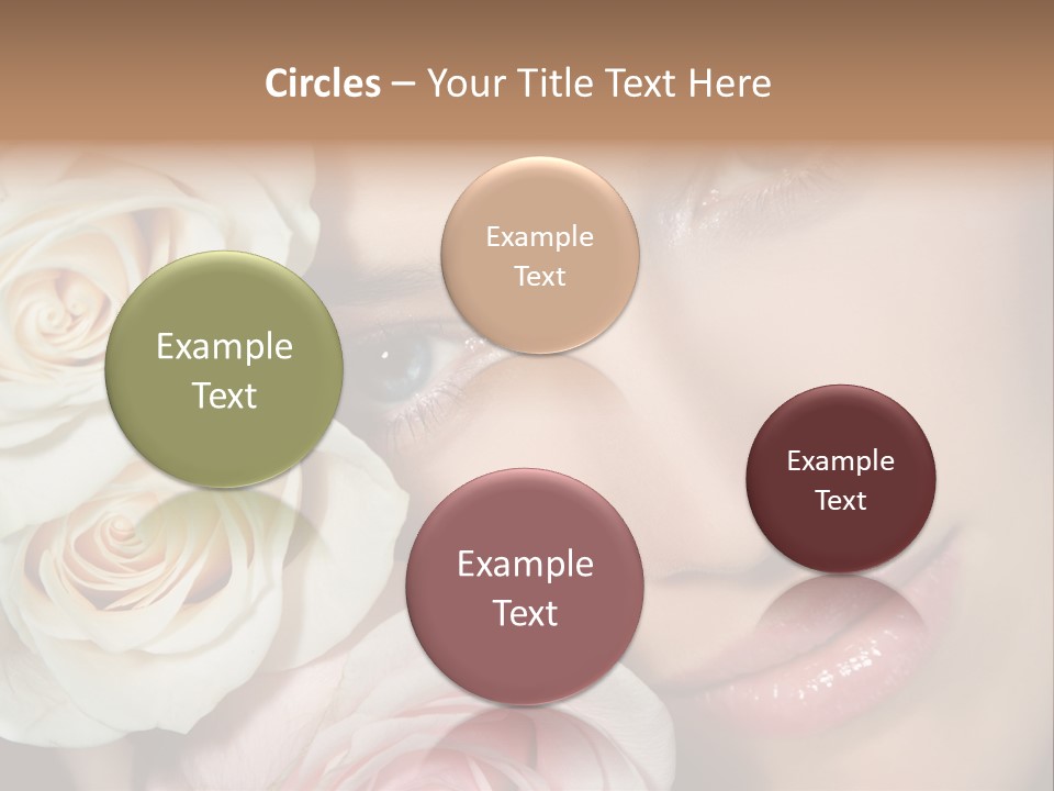 A Woman With Blue Eyes Holding A White Rose PowerPoint Template