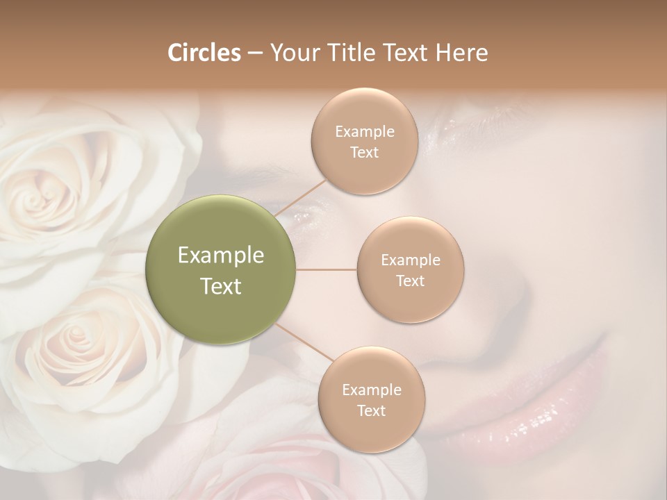 A Woman With Blue Eyes Holding A White Rose PowerPoint Template