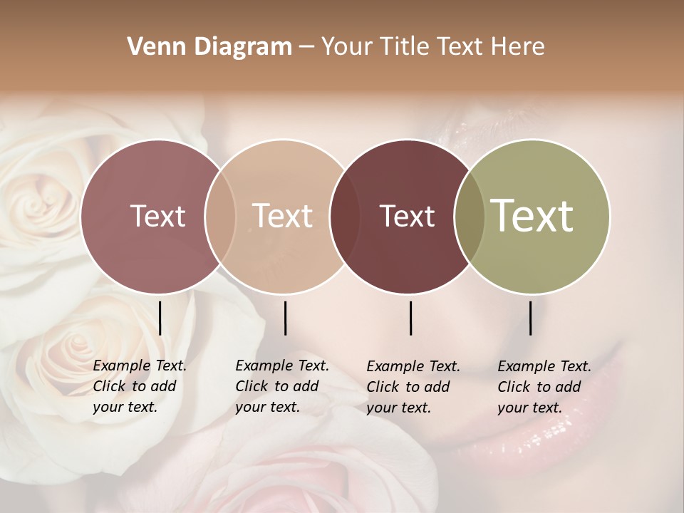 A Woman With Blue Eyes Holding A White Rose PowerPoint Template