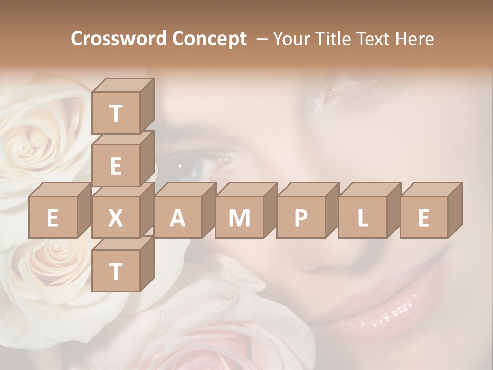 A Woman With Blue Eyes Holding A White Rose PowerPoint Template