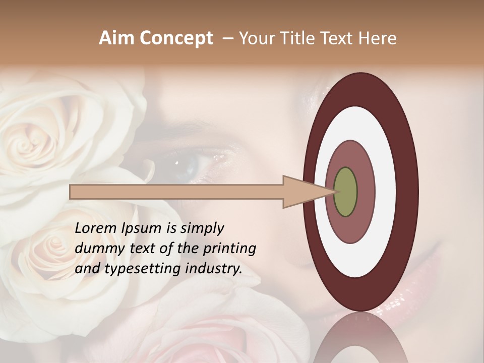 A Woman With Blue Eyes Holding A White Rose PowerPoint Template