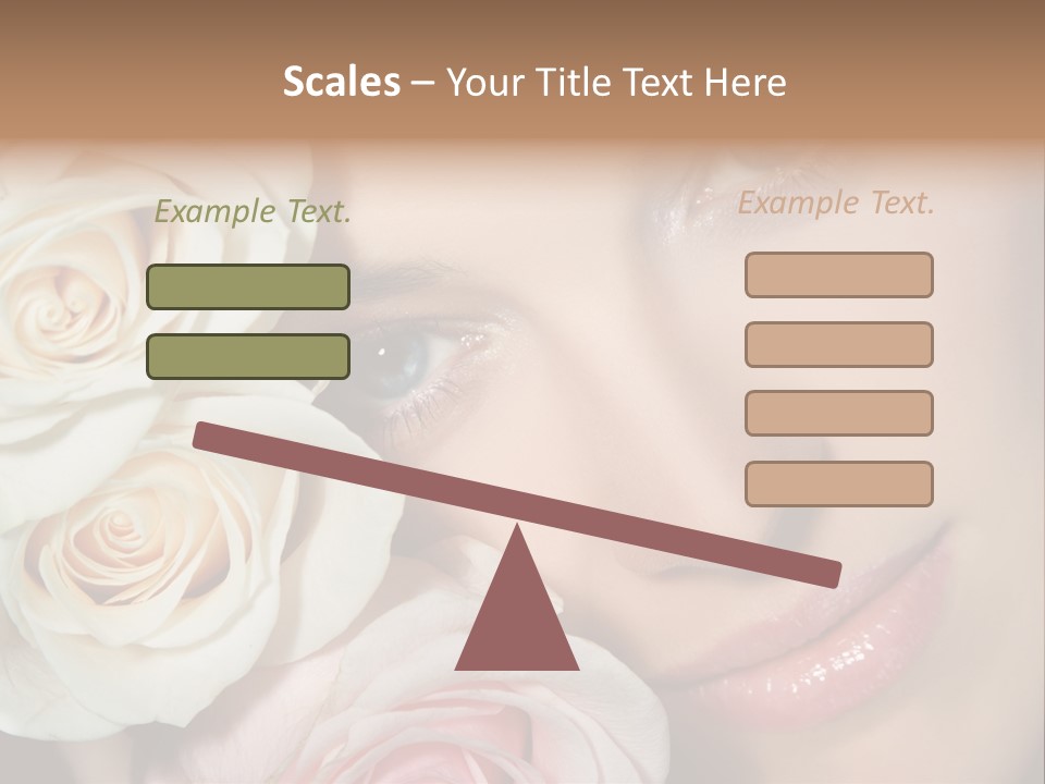 A Woman With Blue Eyes Holding A White Rose PowerPoint Template