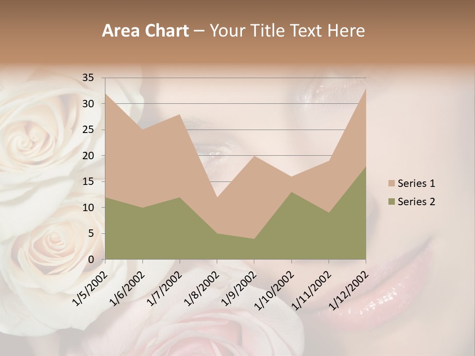 A Woman With Blue Eyes Holding A White Rose PowerPoint Template