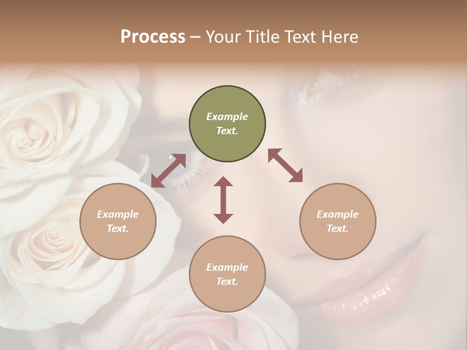 A Woman With Blue Eyes Holding A White Rose PowerPoint Template