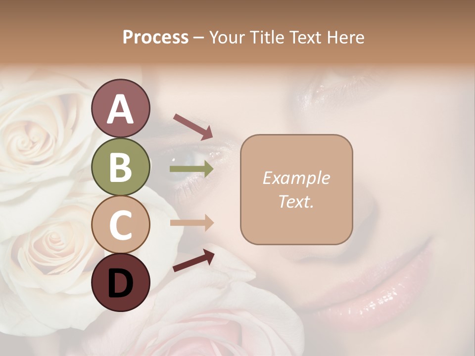 A Woman With Blue Eyes Holding A White Rose PowerPoint Template