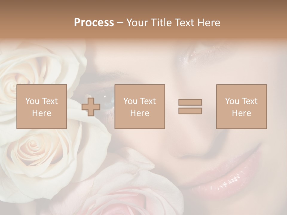 A Woman With Blue Eyes Holding A White Rose PowerPoint Template