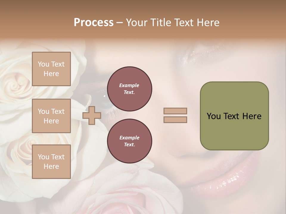 A Woman With Blue Eyes Holding A White Rose PowerPoint Template
