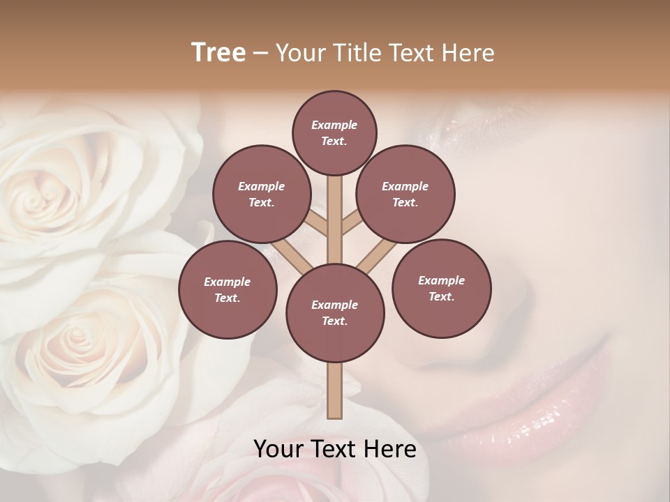 A Woman With Blue Eyes Holding A White Rose PowerPoint Template