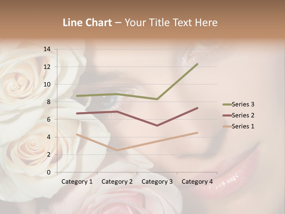 A Woman With Blue Eyes Holding A White Rose PowerPoint Template