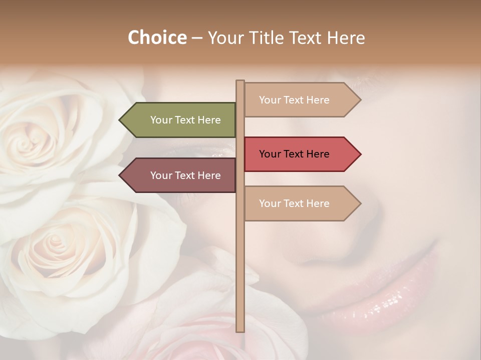 A Woman With Blue Eyes Holding A White Rose PowerPoint Template