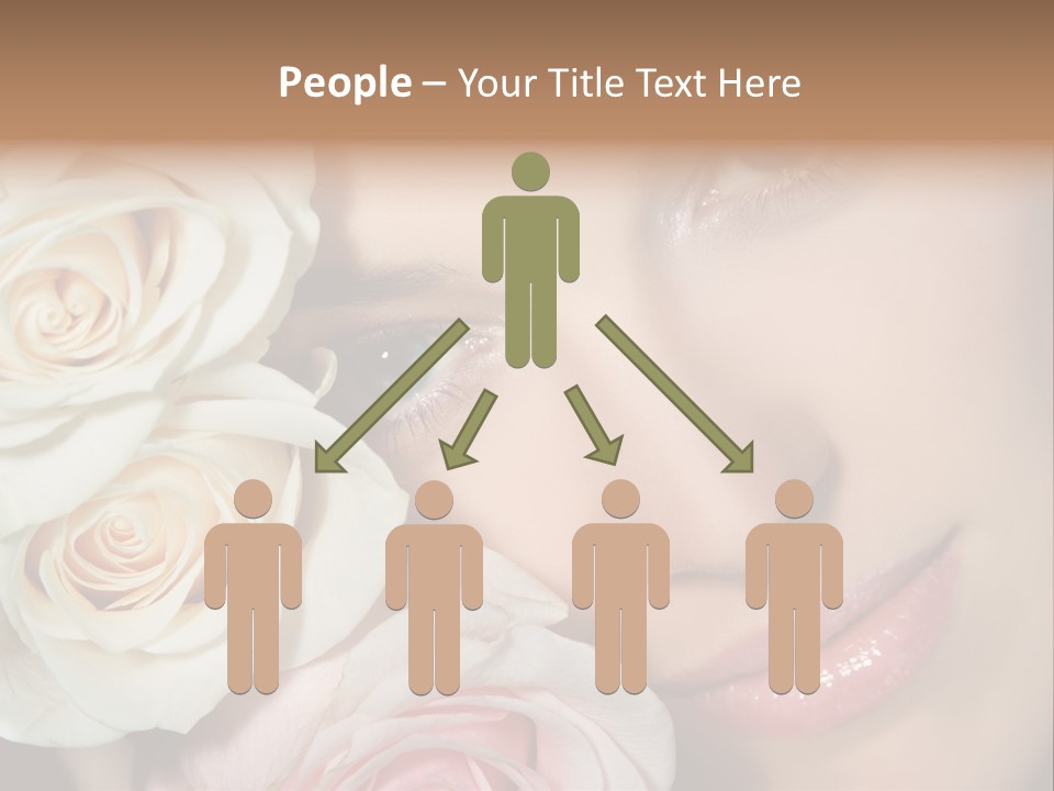 A Woman With Blue Eyes Holding A White Rose PowerPoint Template