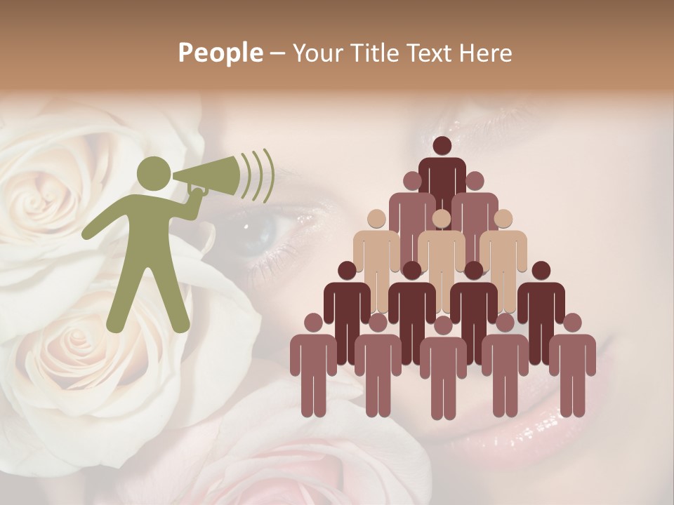 A Woman With Blue Eyes Holding A White Rose PowerPoint Template